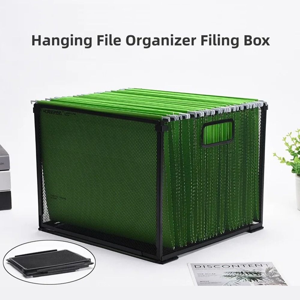 File Folder Hanging - Kotak Penyimpanan File Gantung Logam Jaring,