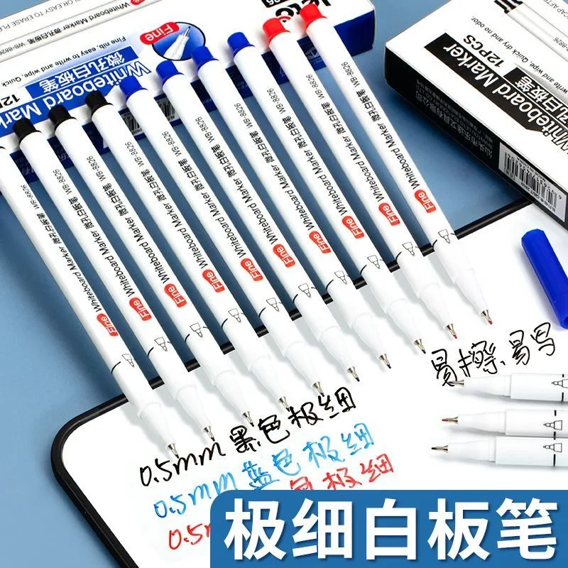 4/12 Buah 0.5Mm Spidol Penghap - Whiteboard Marker Set ulasan dan harga