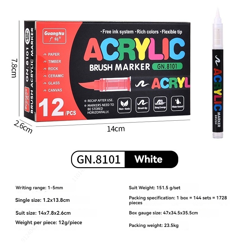 12 Pcs Set Spidol Akrilik Prem - Whiteboard Marker Set ulasan dan harga